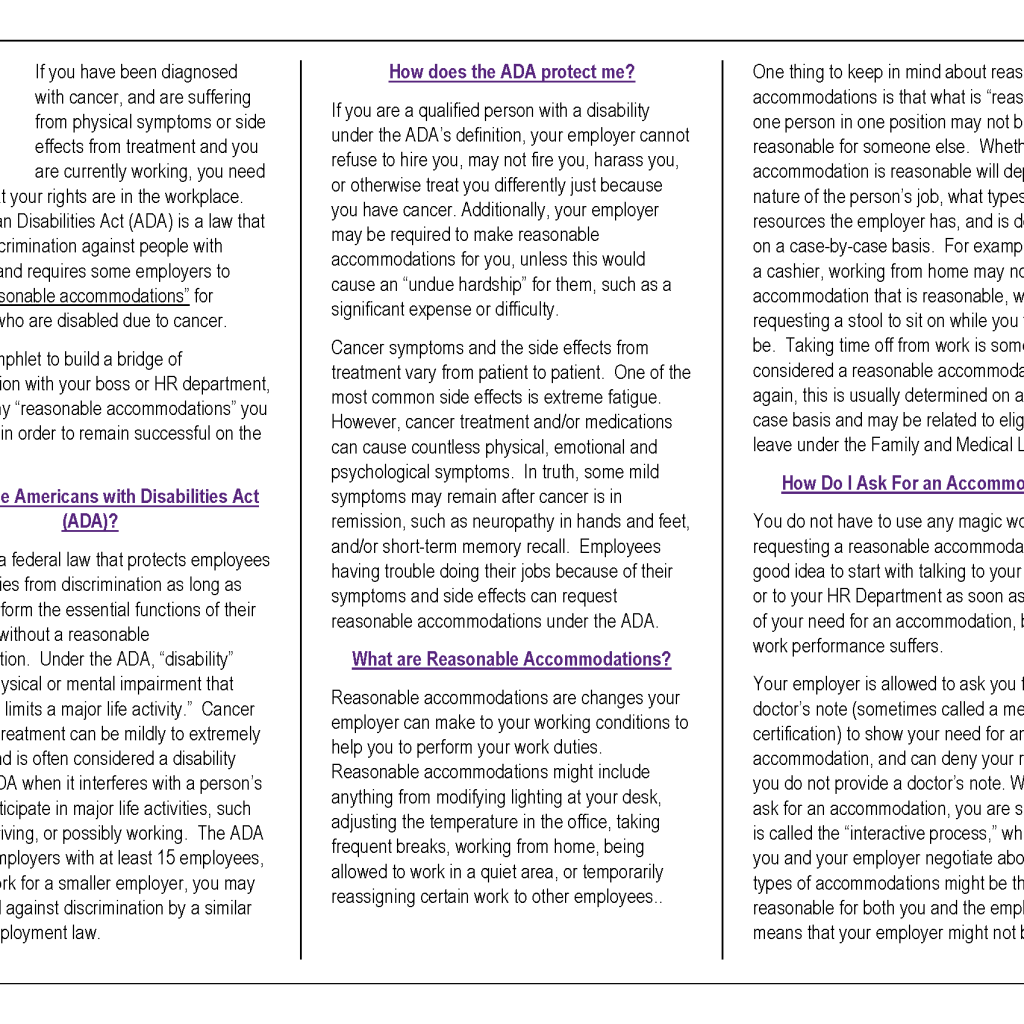 Employment Publications Cancer Legal Resource Center